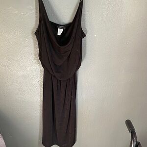 Dynamite Black Draped Midi Dress